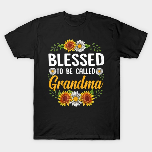 Womens Blessed To Be Called Grandma Sunflower Mothers Day 2021 T-Shirt by luxembourgertreatable